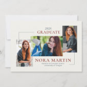 Simple 3 Foto Burgundy Dusty Blue Ankündigung (Vorderseite)