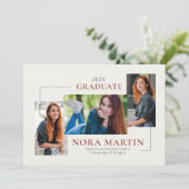 Simple 3 Foto Burgundy Dusty Blue Ankündigung (Stehend Vorderseite)