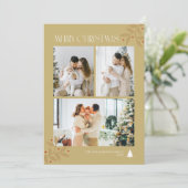 Simple 3 photo christmas feiertagskarte (Stehend Vorderseite)