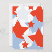 SImple 4. Juli Große Sterne Red Blue Einladung (Rückseite)