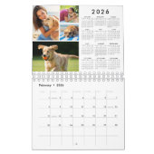 Simple 4 Photos Per Month 2026 Year-At-A-Glance Kalender (Feb 2026)