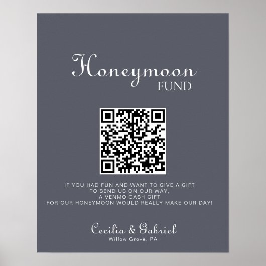 Simple Abend Boho Wedding Honeymoon Fund Poster (Vorne)