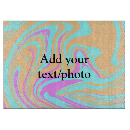 Simple acrylic pour marble add your text name cust schneidebrett (Vorderseite)
