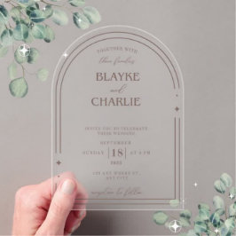 Simple Acrylic wedding arch 5 x7 invitation  Acryleinladungen