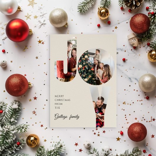 Simple Aesthetic Family Photo Christmas Card Einladung