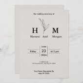 simple affordable Wedding Invitations Einladung (Vorne/Hinten)