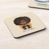 Simple Afro Woman Getränkeuntersetzer (Linke Seite)
