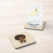 Simple Afro Woman Getränkeuntersetzer (Rechte Seite)