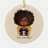 Simple Afro Woman Keramik Ornament (Vorne)