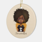 Simple Afro Woman Keramik Ornament (Links)
