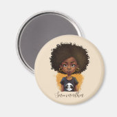 Simple Afro Woman Magnet (Vorderseite/Rückseite)