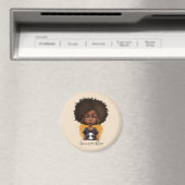 Simple Afro Woman Magnet (In Situ (Geschirrspüler))