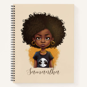 Simple Afro Woman Notizblock