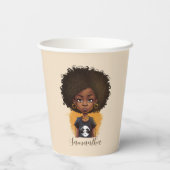 Simple Afro Woman Pappbecher (Rückseite)