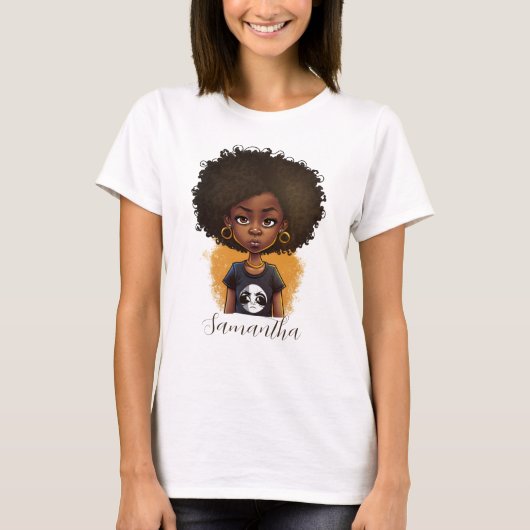 Simple Afro Woman T-Shirt (Vorderseite)