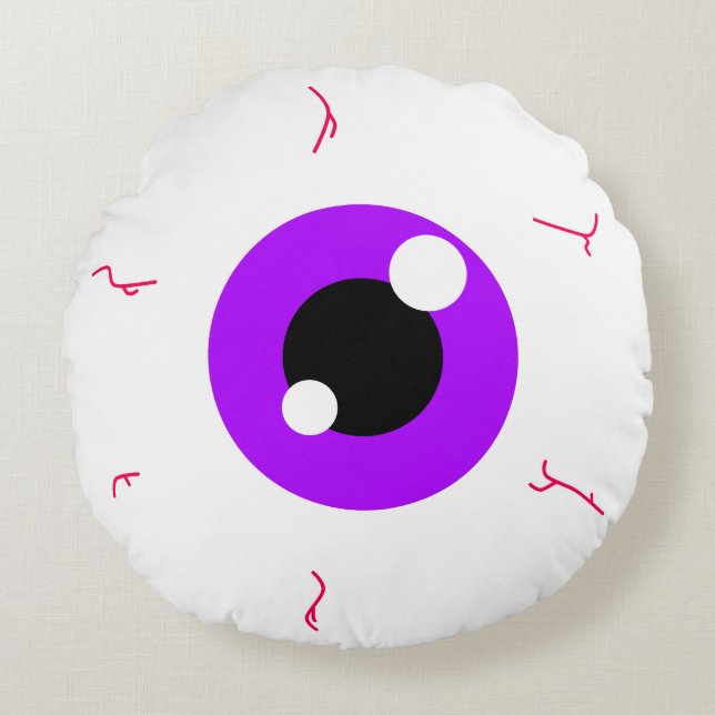 Simple Amethyst Eyeball Rundes Kissen (Vorderseite)