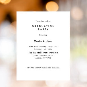 Simple and Chic Typography Graduation Party Einladung