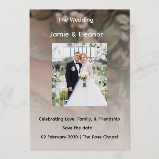 Simple and Class Weeding Invitation Einladung (Vorderseite)