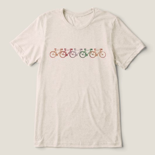 Simple and Cool Five Bikes  Tri-Blend Shirt (Design Vorderseite)