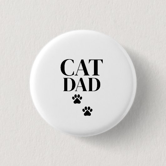 Simple and Cute Cat Dad Button (Vorderseite)