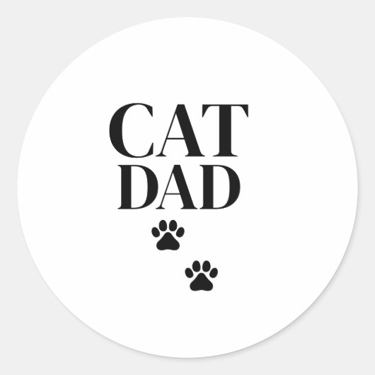Simple and Cute Cat Dad Runder Aufkleber (Vorderseite)
