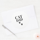 Simple and Cute Cat Dad Runder Aufkleber (Umschlag)