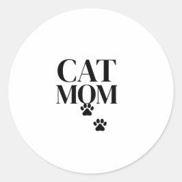 Simple and Cute Cat mom  Runder Aufkleber