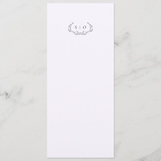 Simple and Elegant Minimalist Wedding Dinner Menu Programm (Rückseite)