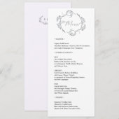 Simple and Elegant Minimalist Wedding Dinner Menu Programm (Vorne/Hinten)