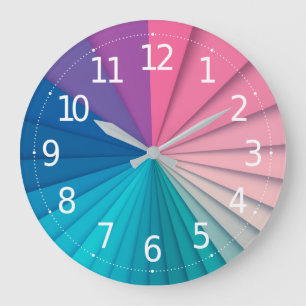 Simple and Elegant Ray of Colors   Wall Clock Große Wanduhr