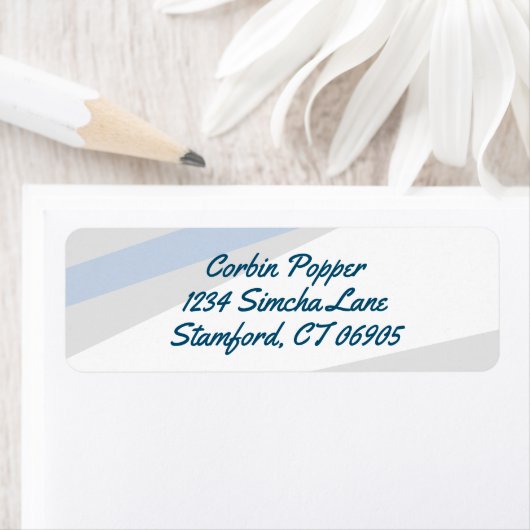 Simple Angles Ice Blue Rücksendeadressen-Aufkleber (Insitu)