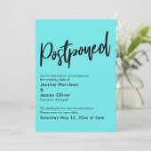 Simple Aqua Aufgehobene Hochzeitsankündigung Einladung (Stehend Vorderseite)