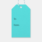 Simple Aqua Blue Jubiläumsgeschenk Geschenkanhänger (Rückseite)