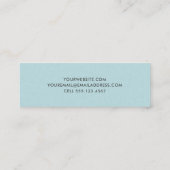 Simple Aqua Blue Linen Beruflich Mini Visitenkarte (Rückseite)