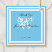 Simple Aqua Blue Modern Chic Monogram Vielen Dank Geschenkanhänger (Rückseite)