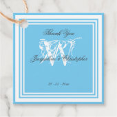 Simple Aqua Blue Modern Chic Monogram Vielen Dank Geschenkanhänger (Vorderseite)