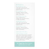 Simple Aqua Elegante Wellness-Center Werbekarte (Hinten)