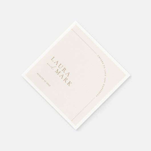 Simple Arch Minimalistisch Cheers Script Wedding Serviette (Ecke)