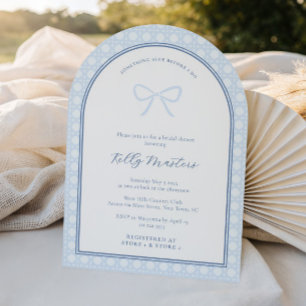 Simple Arch Something Blue Bow Polterabend Einladung