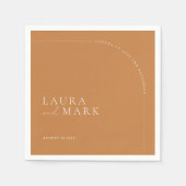 Simple Arched Brunt Orange Cheers Script Wedding Serviette (Vorderseite)