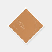 Simple Arched Brunt Orange Cheers Script Wedding Serviette (Ecke)