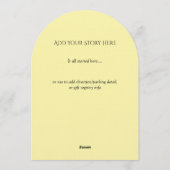 Simple Arched Die-Cut Yellow Floral Wedding Einladung (Rückseite)