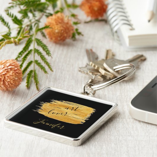 Simple Art Lover Minimalistisch Design Schlüsselan Schlüsselanhänger (Seite)