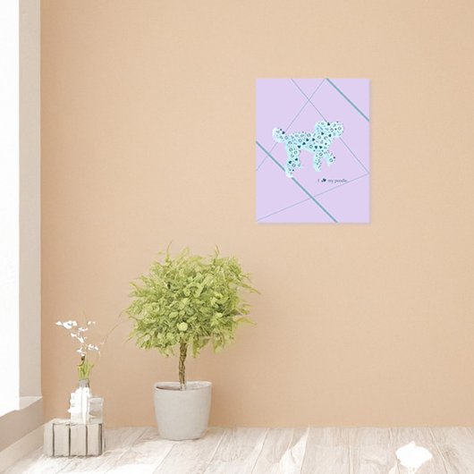 Simple art of poodle‘s silhouette fotodruck