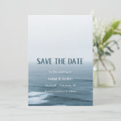 Simple Art Waves Beach Hochzeit Save the Date (Stehend Vorderseite)