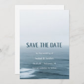 Simple Art Waves Beach Hochzeit Save the Date (Vorne/Hinten)