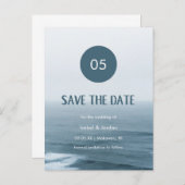 Simple Art Waves Beach Hochzeit Save the Date Ankündigungspostkarte (Vorne/Hinten)