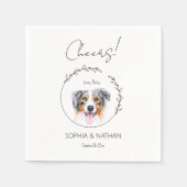 Simple Australian Shepherd Dog Wedding Cocktail Serviette (Vorderseite)