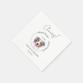 Simple Australian Shepherd Dog Wedding Cocktail Serviette (Ecke)