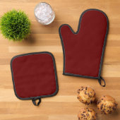 Simple Authority® Dark Red Ofenhandschuh & Topflappen-Set (Oben Unten)